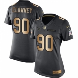 Women's Nike Houston Texans #90 Jadeveon Clowney Limited Black/Gold Salute to Service NFL Jersey