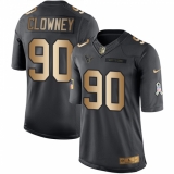 Youth Nike Houston Texans #90 Jadeveon Clowney Limited Black/Gold Salute to Service NFL Jersey