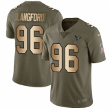 Youth Nike Houston Texans #96 Kendall Langford Limited Olive/Gold 2017 Salute to Service NFL Jersey