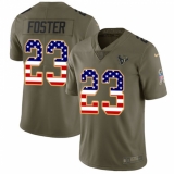 Youth Nike Houston Texans #23 Arian Foster Limited Olive/USA Flag 2017 Salute to Service NFL Jersey