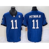 Men's Nike Indianapolis Colts #11 Michael Pittman Jr. Blue Royal Indiana Nights Alternate Limited Jersey