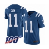 Men's Indianapolis Colts #11 Deon Cain Royal Blue Team Color Vapor Untouchable Limited Player 100th Season Football Jersey