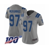 Women's Indianapolis Colts #97 Al-Quadin Muhammad Limited Gray Inverted Legend 100th Season Football Jersey