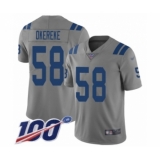 Men's Indianapolis Colts #58 Bobby Okereke Limited Gray Inverted Legend 100th Season Football Jersey