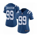 Women's Indianapolis Colts #99 Justin Houston Limited Royal Blue Rush Vapor Untouchable Football Jersey