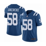 Men's Indianapolis Colts #58 Bobby Okereke Limited Royal Blue Rush Vapor Untouchable Football Jersey