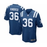 Men's Indianapolis Colts #36 Derrick Kindred Game Royal Blue Team Color Football Jersey