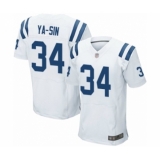 Men's Indianapolis Colts #34 Rock Ya-Sin Elite White Football Jersey