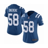 Women's Indianapolis Colts #58 Bobby Okereke Royal Blue Team Color Vapor Untouchable Limited Player Football Jersey