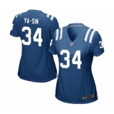 Women's Indianapolis Colts #34 Rock Ya-Sin Game Royal Blue Team Color Football Jersey