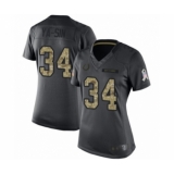 Women's Indianapolis Colts #34 Rock Ya-Sin Limited Black 2016 Salute to Service Football Jersey