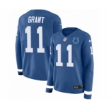 Women's Nike Indianapolis Colts #11 Ryan Grant Limited Blue Therma Long Sleeve NFL Jersey