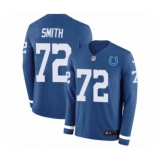 Men's Nike Indianapolis Colts #72 Braden Smith Limited Blue Therma Long Sleeve NFL Jersey