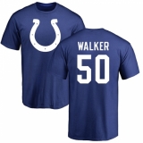 NFL Nike Indianapolis Colts #50 Anthony Walker Royal Blue Name & Number Logo T-Shirt