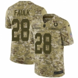 Youth Nike Indianapolis Colts #28 Marshall Faulk Limited Camo 2018 Salute to Service NFL Jersey