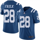 Men's Nike Indianapolis Colts #28 Marshall Faulk Elite Royal Blue Rush Vapor Untouchable NFL Jersey