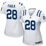 Women's Nike Indianapolis Colts #28 Marshall Faulk Game White NFL Jersey