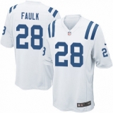 Men's Nike Indianapolis Colts #28 Marshall Faulk Game White NFL Jersey