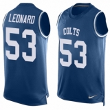 Men's Nike Indianapolis Colts #53 Darius Leonard Limited Royal Blue Player Name & Number Tank Top NFL Jersey