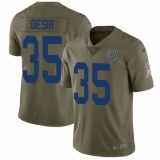 Men's Nike Indianapolis Colts #35 Pierre Desir Limited Olive 2017 Salute to Service NFL Jersey