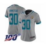 Women's Jacksonville Jaguars #30 Ryquell Armstead Silver Inverted Legend Limited 100th Season Football Jersey