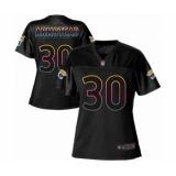 Women's Jacksonville Jaguars #30 Ryquell Armstead Game Black Fashion Football Jersey