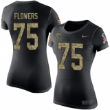 NFL Women's Nike Jacksonville Jaguars #75 Ereck Flowers Black Camo Salute to Service T-Shirt
