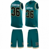Men's Nike Jacksonville Jaguars #36 Ronnie Harrison Limited Teal Green Tank Top Suit NFL Jersey