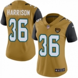 Women's Nike Jacksonville Jaguars #36 Ronnie Harrison Limited Gold Rush Vapor Untouchable NFL Jersey