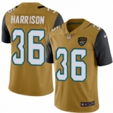 Men's Nike Jacksonville Jaguars #36 Ronnie Harrison Limited Gold Rush Vapor Untouchable NFL Jersey