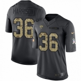 Men's Nike Jacksonville Jaguars #36 Ronnie Harrison Limited Black 2016 Salute to Service NFL Jersey