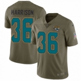 Youth Nike Jacksonville Jaguars #36 Ronnie Harrison Limited Olive 2017 Salute to Service NFL Jersey