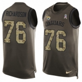 Men's Nike Jacksonville Jaguars #76 Will Richardson Limited Green Salute to Service Tank Top NFL Jersey