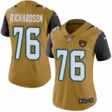 Women's Nike Jacksonville Jaguars #76 Will Richardson Limited Gold Rush Vapor Untouchable NFL Jersey