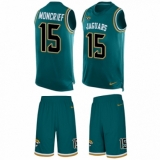 Men's Nike Jacksonville Jaguars #15 Donte Moncrief Limited Teal Green Tank Top Suit NFL Jersey