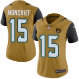 Women's Nike Jacksonville Jaguars #15 Donte Moncrief Limited Gold Rush Vapor Untouchable NFL Jersey