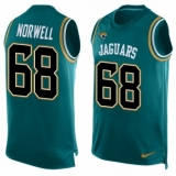 Men's Nike Jacksonville Jaguars #68 Andrew Norwell Limited Teal Green Player Name & Number Tank Top NFL Jersey