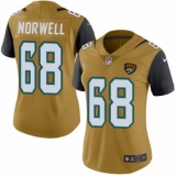 Women's Nike Jacksonville Jaguars #68 Andrew Norwell Limited Gold Rush Vapor Untouchable NFL Jersey