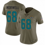 Women's Nike Jacksonville Jaguars #68 Andrew Norwell Limited Olive 2017 Salute to Service NFL Jersey