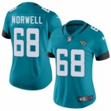 Women's Nike Jacksonville Jaguars #68 Andrew Norwell Black Alternate Vapor Untouchable Limited Player NFL Jersey