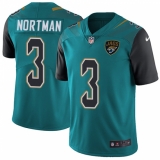 Men's Nike Jacksonville Jaguars #3 Brad Nortman Teal Green Team Color Vapor Untouchable Limited Player NFL Jersey