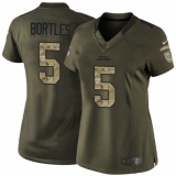 Women's Nike Jacksonville Jaguars #5 Blake Bortles Elite Green Salute to Service NFL Jersey