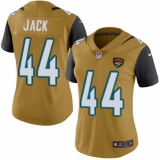 Women's Nike Jacksonville Jaguars #44 Myles Jack Limited Gold Rush Vapor Untouchable NFL Jersey