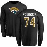 NFL Nike Jacksonville Jaguars #74 Cam Robinson Black Name & Number Logo Long Sleeve T-Shirt