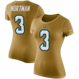 NFL Women's Nike Jacksonville Jaguars #3 Brad Nortman Gold Rush Pride Name & Number T-Shirt