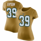 NFL Women's Nike Jacksonville Jaguars #39 Tashaun Gipson Gold Rush Pride Name & Number T-Shirt