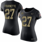 NFL Women's Nike Jacksonville Jaguars #27 Leonard Fournette Black Camo Salute to Service T-Shirt