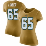 NFL Women's Nike Jacksonville Jaguars #65 Brandon Linder Gold Rush Pride Name & Number T-Shirt