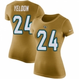 NFL Women's Nike Jacksonville Jaguars #24 T.J. Yeldon Gold Rush Pride Name & Number T-Shirt
