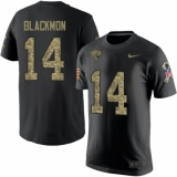 NFL Men's Nike Jacksonville Jaguars #14 Justin Blackmon Black Camo Salute to Service T-Shirt
